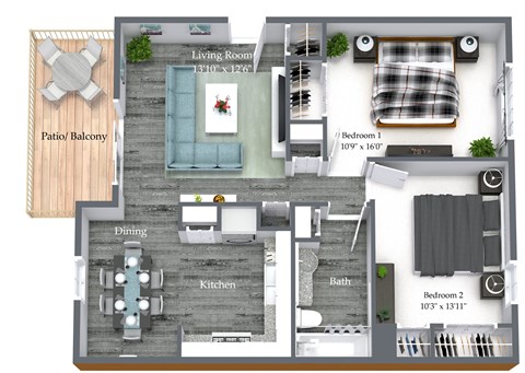bedroom floor plan an in 2 bed 2 bath